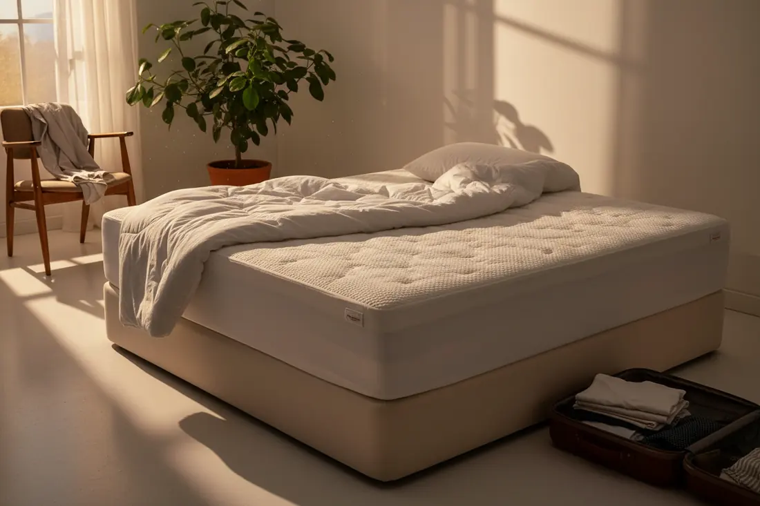 Chambre rangée et lumineuse après traitement