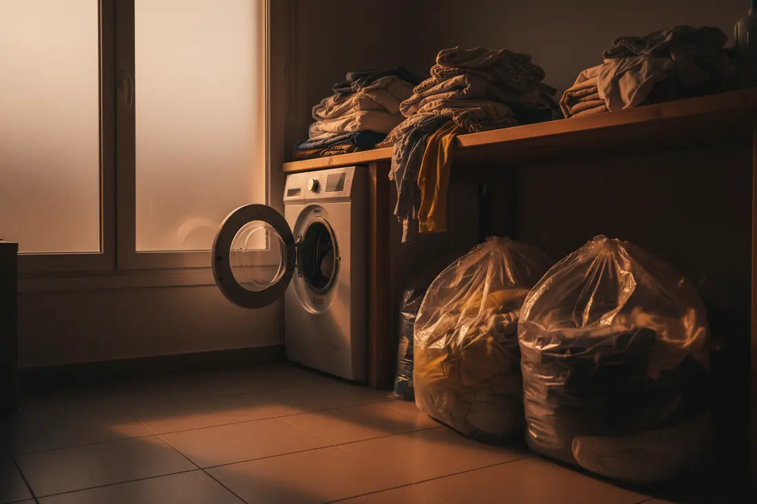 Linge de lit prêt à être lavé à haute température